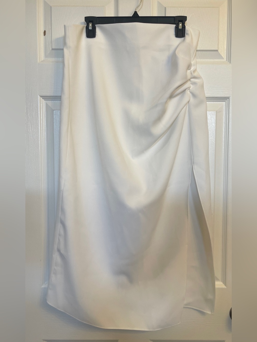 Zara Ruched sexy White Midi Skirt